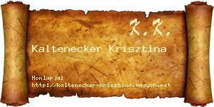 Kaltenecker Krisztina névjegykártya